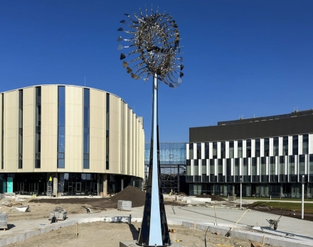 Скульптура из нержавеющей стали Пульсар Стандартный размер, трубчатое основание из обычной стали, фото 6