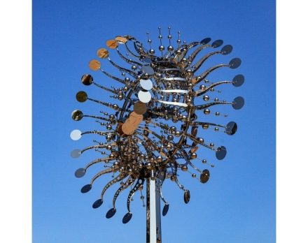 Скульптура из нержавеющей стали Пульсар Стандартный размер, трубчатое основание из обычной стали, фото 2