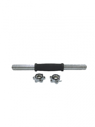 H-3143 Гриф гантельный хромированный d-30мм, рукоять пластик, 45см, фото 1