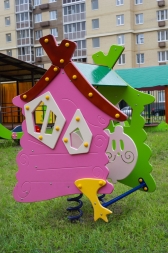 Качалка на пружине Избушка 2-х местная 04046 для детской площадки, фото 5 Качалка на пружине Избушка 2-х местная 04046 для детской площадки, фото 5