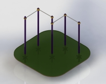 Турник четырехсекционный разноуровневый (змейка) ТВ-016 