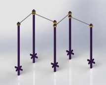 Турник четырехсекционный разноуровневый (змейка) ТВ-016 