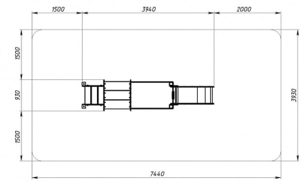 Паровозик (серо-синий) мини - ДИК 1.03.5.01-14 - Игровой комплекс H=750, фото 6