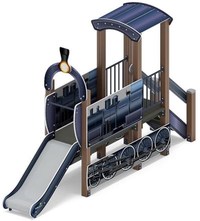 Паровозик (серо-синий) мини - ДИК 1.03.5.01-14 - Игровой комплекс H=750, фото 3