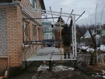 Навес веранда на сваях