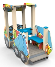 Машинка с прицепом, паттерн "Фэнтази" МД036.00.02.17 Машинка с прицепом, паттерн "Фэнтази" МД036.00.02.17