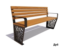 Парковая скамейка Сколково, Лиственница 3 м Парковая скамейка Сколково, Лиственница 3 м