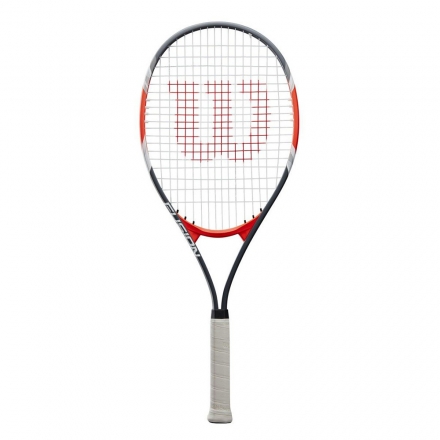 Ракетка б/т Wilson Fusion XL Gr2, арт.WRT30270U2, для любит, алюминий, со струнами, черн-бел-оран, фото 1