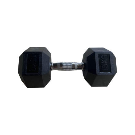 Обрезиненная гексагональная гантель INEX Hex Dumbbell 15 кг , фото 1