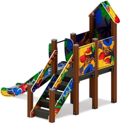 Горка с домиком - ИО 41.01.05-03 - (Граффити) H=900, фото 2