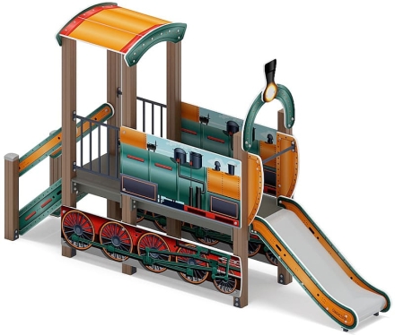 Паровозик (цветной) мини - ДИК 1.03.5.01-17 - Игровой комплекс H=750, фото 2