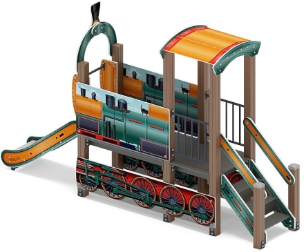 Паровозик (цветной) мини - ДИК 1.03.5.01-17 - Игровой комплекс H=750, фото 4