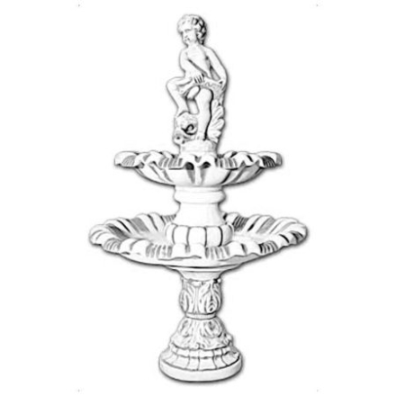 Фонтан двухъярусный скульптурный "Мальчик с рыбой" на большой ножке артикул 771, фото 1