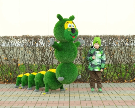 Топиари гусеница Лика, h=160см - газон Есо, фото 4