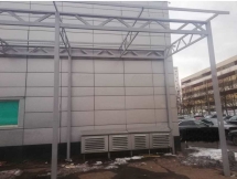 Навес односкатный с профлистом и тентом