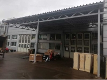 Навес односкатный с профлистом и тентом