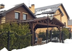 Деревянный навес для двух авто МАРСЕЛЬ Несущий каркас, фото 4