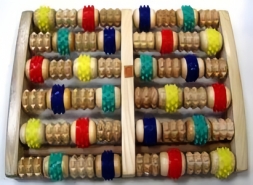 Массажер для стоп с резиной 6 роликов Массажер для стоп с резиной 6 роликов