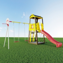 Дачный комплекс &quot;Избушка&quot; + ФАНЕРНЫЕ качели Romana R 103.29.04 NEW