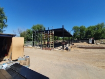 Навес с плоской кровлей из профлиста