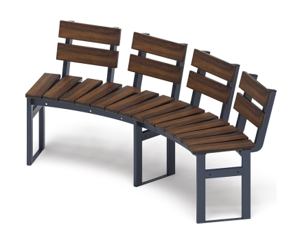 Модульная скамья радиальная (темный дуб) МФ 42.01.18, фото 1