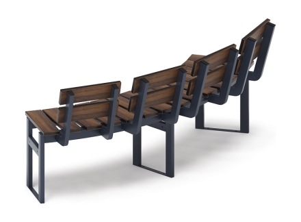 Модульная скамья радиальная (темный дуб) МФ 42.01.18, фото 3