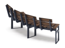 Модульная скамья радиальная (темный дуб) МФ 42.01.18