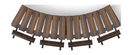 Модульная скамья радиальная (темный дуб) МФ 42.01.18, фото 5