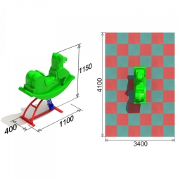 Качалка на пружине Лошадка для детской игровой площадки, фото 2