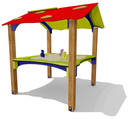 Песочный столик с навесом 0102001 для детей с ограниченными возможностями для уличной площадки, фото 1
