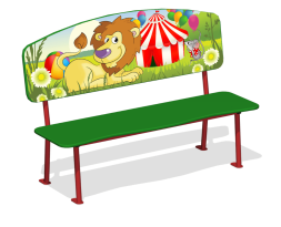 Лавочка Львенок в цирке МФ-32.13 для детской площадки