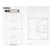Такт. доска для баск. "TORRES", арт. TR1003B, маркерная, с зажимом, в компл. маркер, белая Такт. доска для баск. "TORRES", арт. TR1003B, маркерная, с зажимом, в компл. маркер, белая