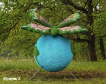 Топиари композиция Бабочка на земном шаре №2 - газон Eco Топиари композиция Бабочка на земном шаре №2 - газон Eco