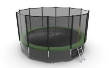 Батут с внешней сеткой и лестницей, диаметр 16ft (зеленый) + нижняя сеть Батут с внешней сеткой и лестницей, диаметр 16ft (зеленый) + нижняя сеть