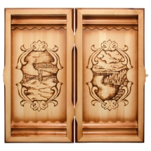 Нарды резные ручной работы "Узор" (Россия, дерево, размер 64х33х12 см)