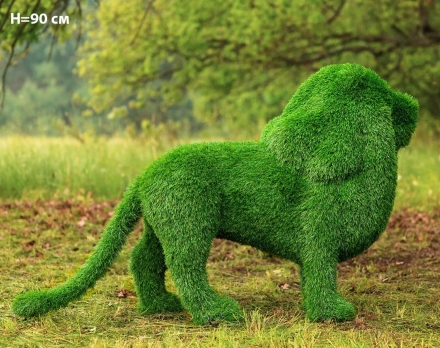 Топиари лев Пирелли, Н=90 см - газон Eco Green, фото 2