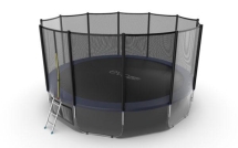 Батут с внешней сеткой и лестницей, диаметр 16ft (синий) + нижняя сеть Батут с внешней сеткой и лестницей, диаметр 16ft (синий) + нижняя сеть
