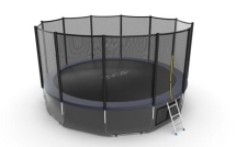 Батут с внешней сеткой и лестницей, диаметр 16ft (синий) + нижняя сеть Батут с внешней сеткой и лестницей, диаметр 16ft (синий) + нижняя сеть