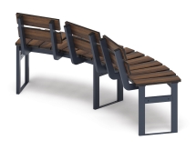 Модульная скамья радиальная (темный дуб) МФ 42.01.19