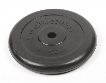 Диск обрезиненный Lite Weights 2477LW 26мм 10кг, черный, фото 2