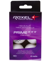 Мяч для настольного тенниса 3* Prime, белый, 6 шт.