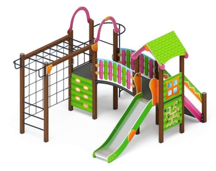 Детская игровая площадка Лукоморье ДИК 2.25.06-11.С H=1200, металлический скат, фото 1