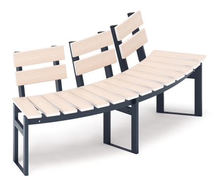 Модульная скамья радиальная (беленый дуб) МФ 42.01.19-01, фото 4