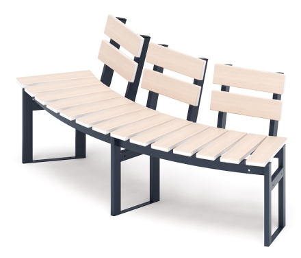 Модульная скамья радиальная (беленый дуб) МФ 42.01.19-01, фото 1