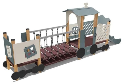 Игровой макет Паровоз с 1 вагоном ВСТ 5626 для детской площадки, фото 2