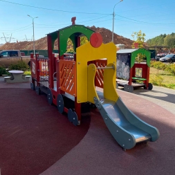 Игровой макет Паровоз с 1 вагоном ВСТ 5626 для детской площадки, фото 6