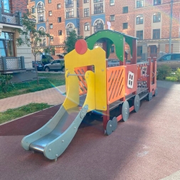 Игровой макет Паровоз с 1 вагоном ВСТ 5626 для детской площадки, фото 5