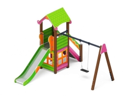 Детская игровая площадка Лукоморье ДИК 2.25.02-01.С H=1200, металлический скат, фото 1