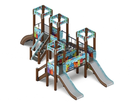 Детская игровая площадка Королевство (Коты) ДИК 1.15.04-11 H=900, фото 1