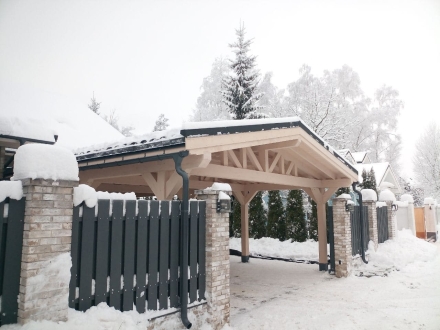 Деревянный навес для двух авто МАРСЕЛЬ Базовая комплектация, фото 5